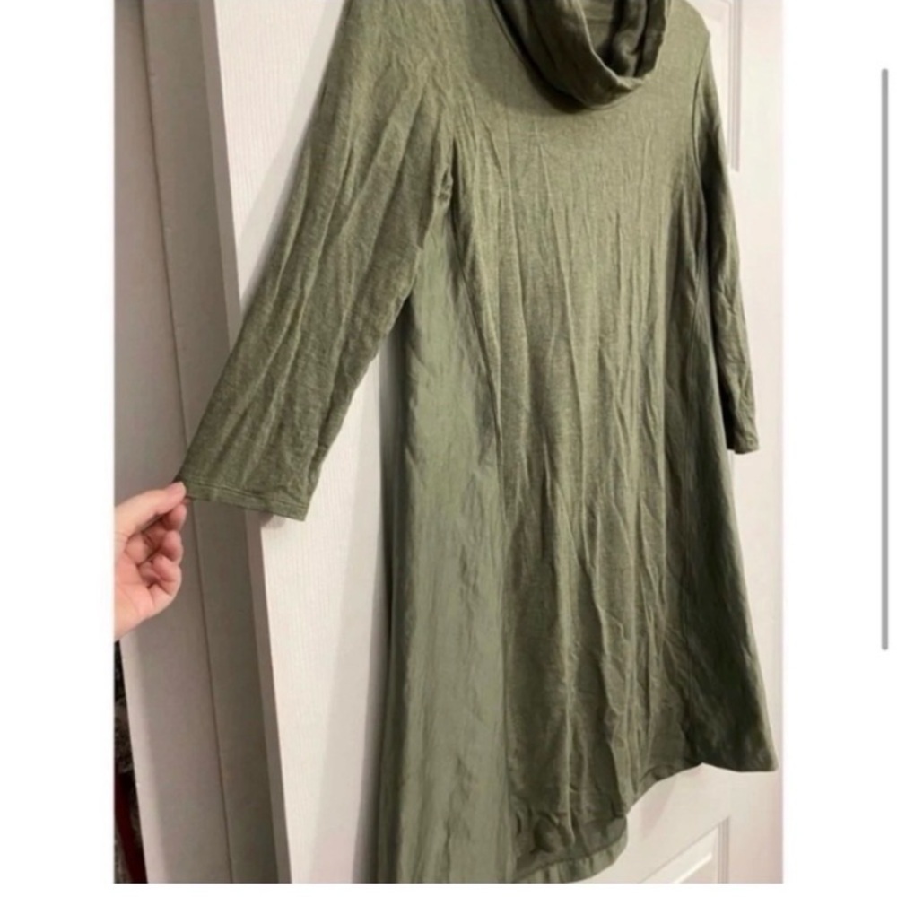 ANTHROPOLOGIE Olive Cowl Sweater Dress - Picture 3 of 5